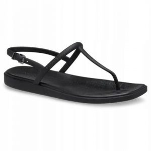 Japonki Dla Dorosłych Crocs Miami Thong Flip. Czarne klapki Crocs, bez wzorów, z materiału, bez obcasa. Za 199,99 zł.