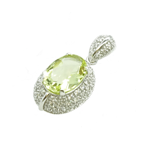 PRZEPYCH ORIENTU Srebrny wisiorek z kwarcem lemon 2,3 ct. Szare zawieszki Braccatta, z cyrkonią, metalowe. W wyprzedaży za 350,00 zł.