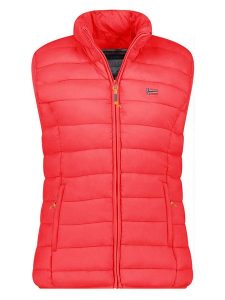 Geographical Norway Kamizelka pikowana "Vatikolor" w kolorze czerwonym rozmiar: L. Czerwone kamizelki Geographical Norway, l, bez wzorów, bez kołnierzyka, bez ramiączek, bez kaptura. Za 122,38 zł.