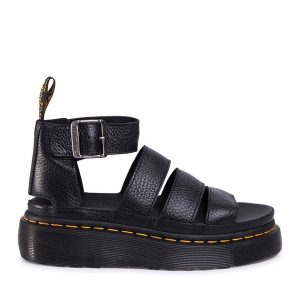 Sandały Dr. Martens. Czarne sandały Dr. Martens, bez wzorów, bez obcasa, na płaskiej podeszwie, bez zapięcia. Za 589,99 zł.