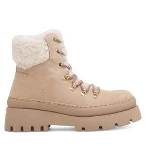 Trzewiki DeeZee. Brązowe botki DeeZee, bez wzorów, bez obcasa, na płaskiej podeszwie, bez zapięcia. Za 89,99 zł.