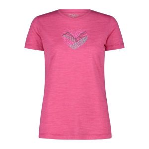 Koszulka damska turystyczna CMP 32T7166. Czerwone bluzki CMP, l, bez wzorów, sportowe, bez kołnierzyka, bez ramiączek. Za 241,50 zł.