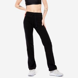 Legginsy fitness damskie Domyos. Czarne legginsy DOMYOS, bez wzorów, z bawełny. Za 69,99 zł.