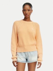 HUGO Sweter Slipery 50554206 Pomarańczowy jasny Regular Fit. Brązowe swetry klasyczne Hugo, l, z bawełny, bez kołnierzyka. Za 549,99 zł.