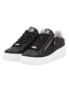 Rieker Skórzane sneakersy w kolorze czarnym rozmiar: 43. Czarne trampki Rieker, bez wzorów, ze skóry, bez zapięcia. Za 154,07 zł.