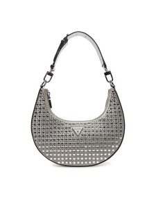 Guess Torebka HWIY92 05010 Srebrny. Szare torebki klasyczne Guess, z aplikacjami, z materiału, bez dodatków. Za 399,99 zł.