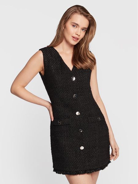 Liu Jo Sukienka codzienna CF2291 T2491 Czarny Regular Fit. Czarne sukienki Liu Jo, na co dzień, bez wzorów, z bawełny, bez kołnierzyka, bez ramiączek, proste. Za 679,99 zł.