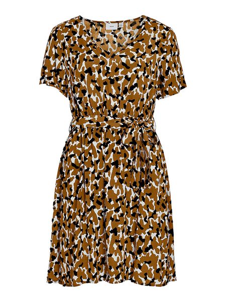 Vila Sukienka w kolorze jasnobrązowym rozmiar: 38. Brązowe sukienki Vila, na co dzień, s, bez wzorów, z tkaniny, klasyczne, bez kołnierzyka, bez ramiączek, midi, proste. Za 52,79 zł.