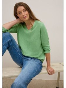 Cecil Sweter w kolorze zielonym rozmiar: XS. Zielone swetry oversize Cecil, xs, bez wzorów, ze splotem, bez ramiączek. Za 96,83 zł.