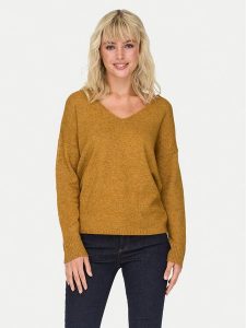 ONLY Sweter Rica 15224360 Pomarańczowy Regular Fit. Brązowe swetry klasyczne ONLY, m, z syntetyku, bez kołnierzyka. Za 89,99 zł.