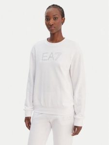 EA7 Emporio Armani Bluza 7W000953 AF15831 U0002 Biały Regular Fit. Białe bluzy EA7 Emporio Armani, m, bez wzorów, z syntetyku, bez kaptura. Za 366,99 zł.