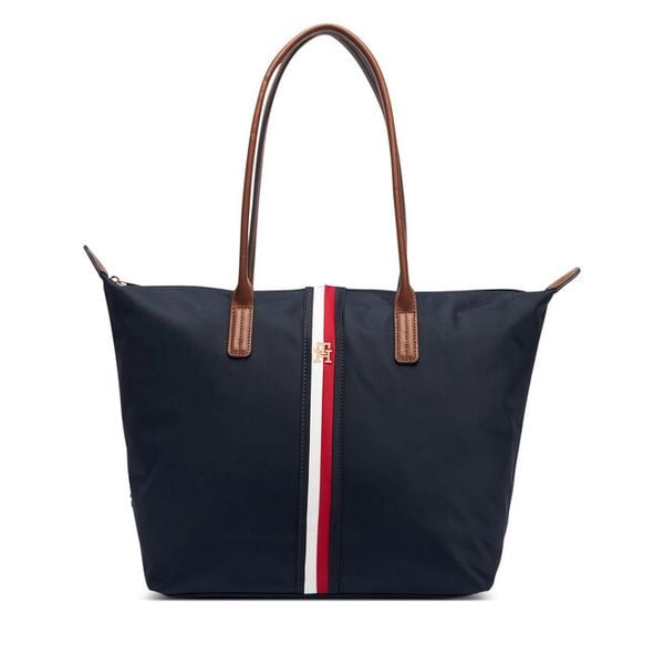 Torebka Tommy Hilfiger. Niebieskie shopper bag TOMMY HILFIGER, bez wzorów, bez dodatków. Za 449,99 zł.