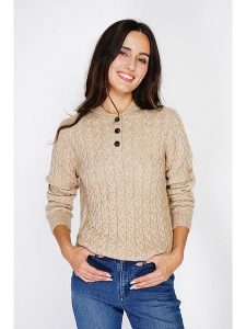 C& Jo Sweter w kolorze beżowym rozmiar: 38. Brązowe swetry oversize C& Jo, bez wzorów, z kaszmiru, bez ramiączek. Za 152,99 zł.