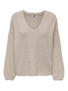 JDY Sweter w kolorze beżowym rozmiar: S. Brązowe swetry oversize JDY, s, bez wzorów, bez ramiączek. Za 129,95 zł.