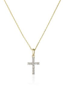 Maison héritage PARIS Złota zawieszka "Croix du bonheur" z diamentami rozmiar: onesize. Żółte zawieszki Maison héritage PARIS, z diamentem, złote. Za 730,99 zł.