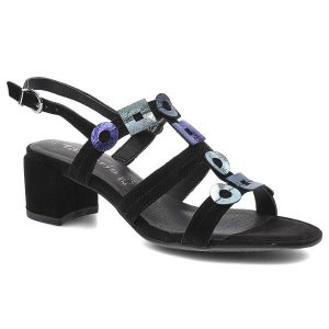 Czarne Sandały Tamaris Damskie Wygodne Buty. Czarne sandały Tamaris, z aplikacjami, bez obcasa, na obcasie, bez zapięcia. Za 149,00 zł.