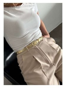 Lucky Bees Pasek w kolorze złotym - dł. 100 cm rozmiar: onesize. Żółte paski Lucky Bees, bez wzorów, z materiału. Za 74,28 zł.