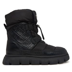 Śniegowce Guess. Czarne buty zimowe Guess, bez obcasa, bez zapięcia. Za 544,99 zł.