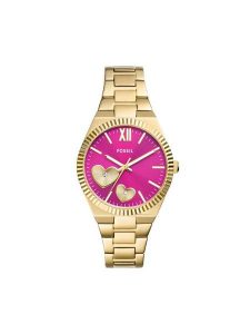 Fossil Zegarek Scarlette ES5325 Złoty. Żółte, analogowe zegarki Fossil. Za 669,99 zł.