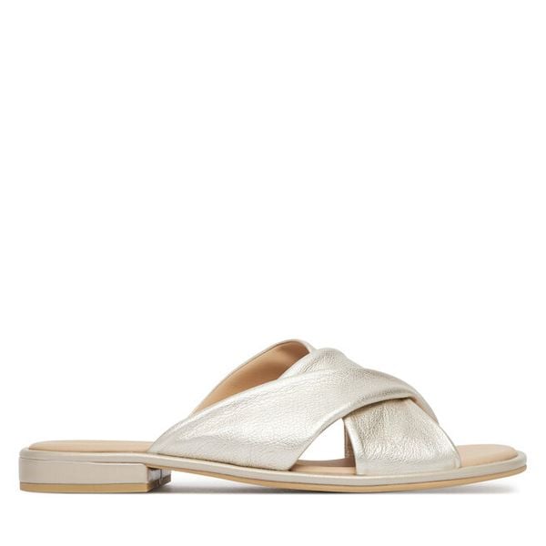 Klapki Caprice. Żółte klapki Caprice, bez wzorów, bez obcasa. Za 299,99 zł.