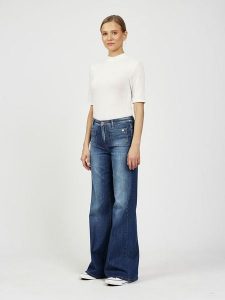 GANG JEANS Dżinsy "Jessi" - Flared fit - w kolorze granatowym rozmiar: W31. Niebieskie jeansy GANG JEANS, z aplikacjami, z jeansu. Za 314,95 zł.