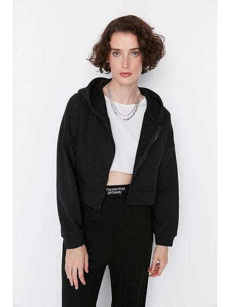 Trendyol Bluza w kolorze czarnym rozmiar: XL. Czarne bluzy Trendyol, xl, bez wzorów, bez kaptura. Za 52,99 zł.