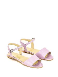 Lizza Shoes Skórzane sandały w kolorze liliowym rozmiar: 42. Różowe sandały Lizza Shoes, bez wzorów, ze skóry, z otwartym noskiem, bez obcasa, bez zapięcia. Za 149,31 zł.