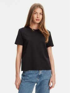 Calvin Klein T-Shirt LV044C905G Czarny Regular Fit. Czarne t-shirty Calvin Klein, xl, bez wzorów, z bawełny, bez kołnierzyka, bez ramiączek. Za 119,99 zł.