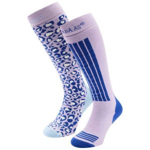 Skarpety narciarskie - Damskie - 2 pary - Fioletowe. Fioletowe skarpetki POEDERBAAS, bez wzorów, z elastanu. Za 177,72 zł.