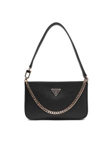 Guess Torebka Noelle II Mini HWZG96 72720 Czarny. Czarne torebki klasyczne Guess, z aplikacjami, ze skóry, bez dodatków. Za 349,99 zł.