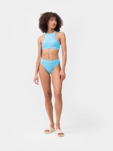 4F Dół od bikini damski S. Niebieskie bikini 4f, bez wzorów, z materiału. W wyprzedaży za 9,99 zł.