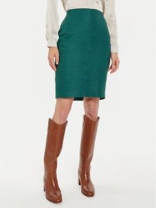 Tatuum Spódnica ołówkowa Monoli 1 T2410.172B Zielony Slim Fit. Zielone spódnice Tatuum, bez wzorów, ze lnu. Za 219,99 zł.