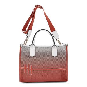 Czerwona Elegancka Damska Torebka Hispanitas 2w1. Czerwone shopper bag Hispanitas, bez wzorów, ze skóry ekologicznej, na ramię, bez dodatków. Za 499,00 zł.