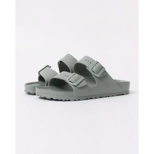 Klapki damskie Birkenstock Arizona Eva Pure Sage. Niebieskie klapki Birkenstock, bez wzorów, z materiału, bez obcasa. Za 329,99 zł.