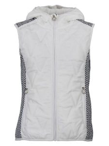Peak Mountain Kamizelka pikowana w kolorze biało-czarnym rozmiar: L. Białe kamizelki Peak Mountain, l, bez wzorów, bez kołnierzyka, bez ramiączek, bez kaptura. Za 174,02 zł.