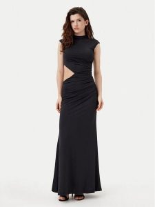 Bardot Sukienka wieczorowa 59758DB Czarny Regular Fit. Czarne kombinezony Bardot, m, bez wzorów, z syntetyku, wizytowe, bez kołnierzyka, bez ramiączek. Za 299,99 zł.