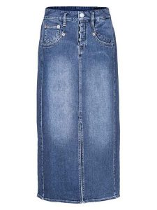 Herrlicher Spódnica dżinsowa "Shyra" w kolorze niebieskim rozmiar: W28. Niebieskie spódnice Herrlicher, na co dzień, bez wzorów, klasyczne, midi. Za 208,99 zł.