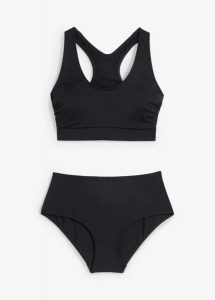 Bikini bustier (2 części). Czarne bikini bonprix, bez wzorów. Za 107,99 zł.