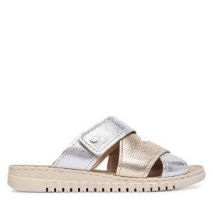 Klapki Caprice. Żółte klapki Caprice, bez wzorów, bez obcasa. Za 299,99 zł.