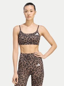 Adidas Biustonosz sportowy Optime Essentials 3-Stripes KZ2515 Brązowy. Brązowe biustonosze sportowe ADIDAS, bez wzorów, z syntetyku. Za 178,99 zł.