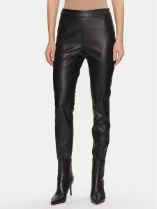 BOSS Legginsy C_Taslimah 50503271 Czarny Skinny Fit. Czarne legginsy Boss, bez wzorów, ze skóry. Za 399,99 zł.