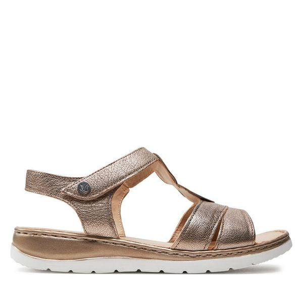 Sandały Caprice. Brązowe sandały Caprice, bez wzorów, bez obcasa, na płaskiej podeszwie, bez zapięcia. Za 269,99 zł.