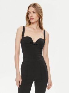Elisabetta Franchi Body BO-012-42E2-5981 Czarny Slim Fit. Czarne body i gorsety Elisabetta Franchi, bez wzorów, z syntetyku. Za 1 269,00 zł.