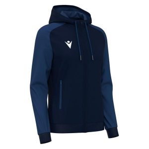 Damska bluza z kapturem full zip Macron Atlas. Niebieskie bluzy MACRON, bez wzorów, z kapturem. Za 266,50 zł.