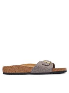 Birkenstock Klapki Madrid 1033186 Beżowy. Brązowe klapki Birkenstock, bez wzorów, z syntetyku, bez obcasa. Za 359,99 zł.