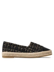 DeeZee Espadryle WSS990-104 Czarny. Czarne espadryle DeeZee, bez wzorów, ze skóry, bez obcasa. Za 69,99 zł.