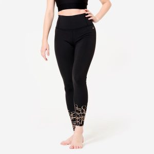 Legginsy do tańca nowoczesnego damskie Starever wysoki stan. Białe legginsy STAREVER, bez wzorów, z elastanu, sportowe, z podwyższonym stanem. W wyprzedaży za 59,99 zł.