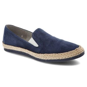 Granatowe Espadryle Maciejka Wygodne Skórzane Buty Damskie. Niebieskie espadryle Maciejka, bez wzorów, ze skóry, bez obcasa. Za 169,00 zł.