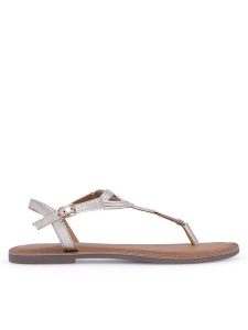 Sergio Bardi Sandały WI29-02-M24-SB Złoty. Żółte sandały Sergio Bardi, bez wzorów, ze skóry, bez obcasa, na płaskiej podeszwie, bez zapięcia. Za 139,99 zł.