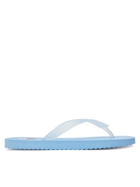 Tommy Jeans Japonki Tjw Logo Flip Flop EN0EN02447 Błękitny. Niebieskie klapki Tommy Jeans, bez wzorów, z jeansu, bez obcasa. Za 79,99 zł.